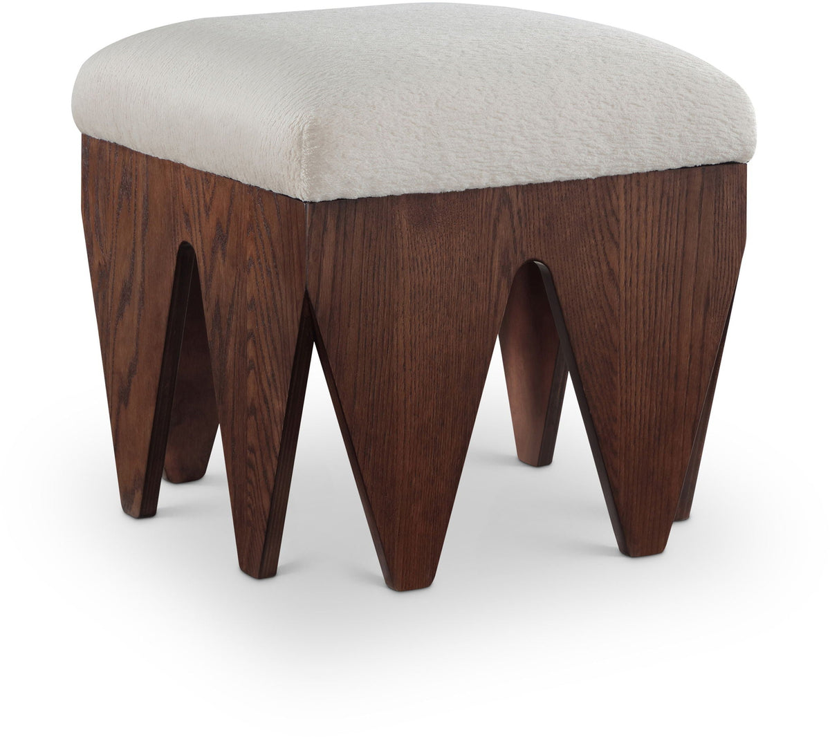 Altair - Fabric Bench with Dark Brown Base