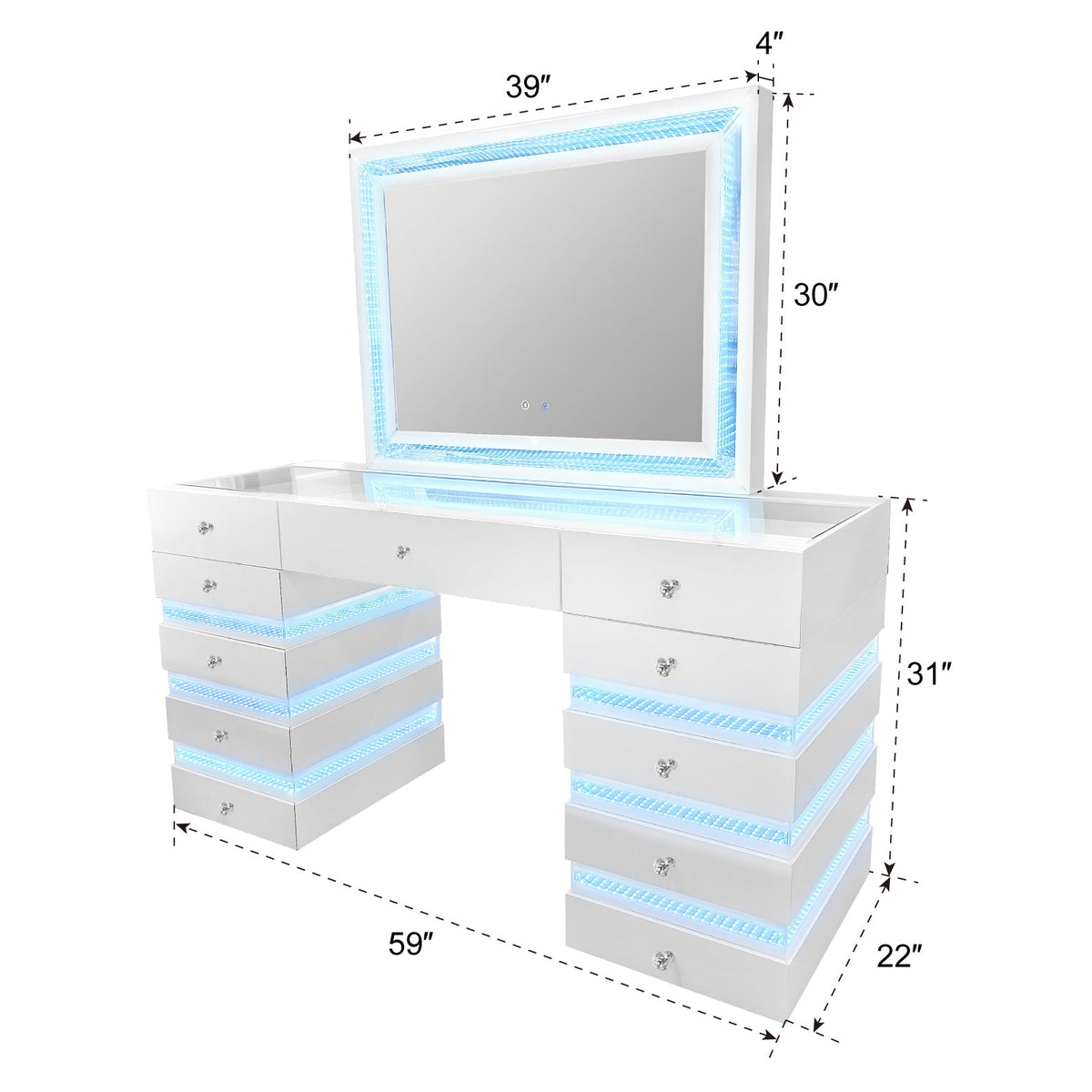 Lily Smart Vanity — 3D RGB LED Lighting & Bluetooth Speaker