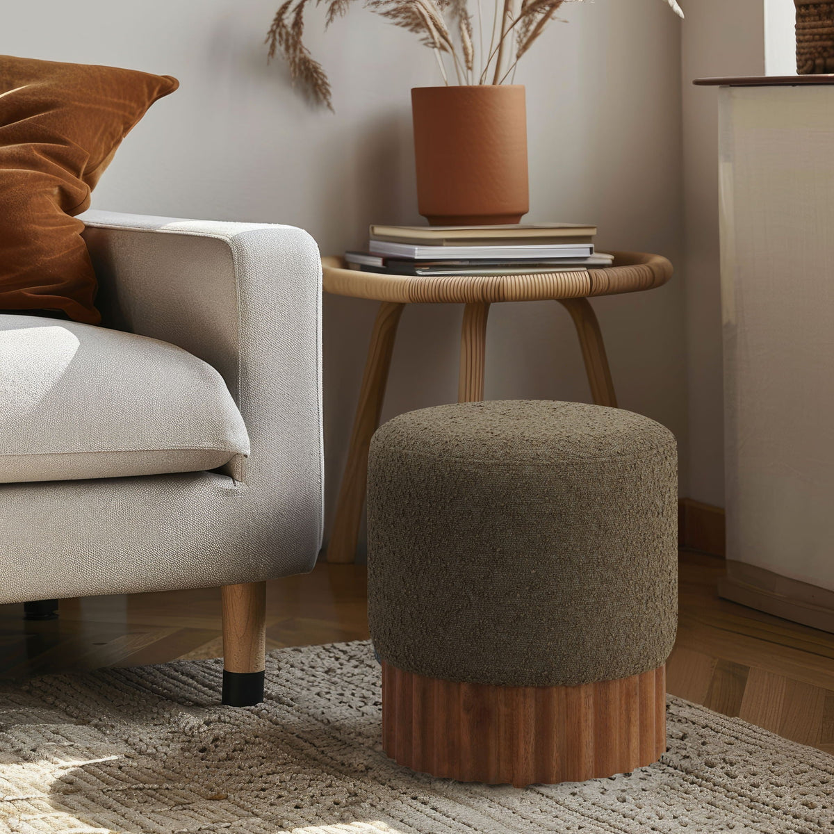 Veranda - Ottoman / Stool with Brown Base