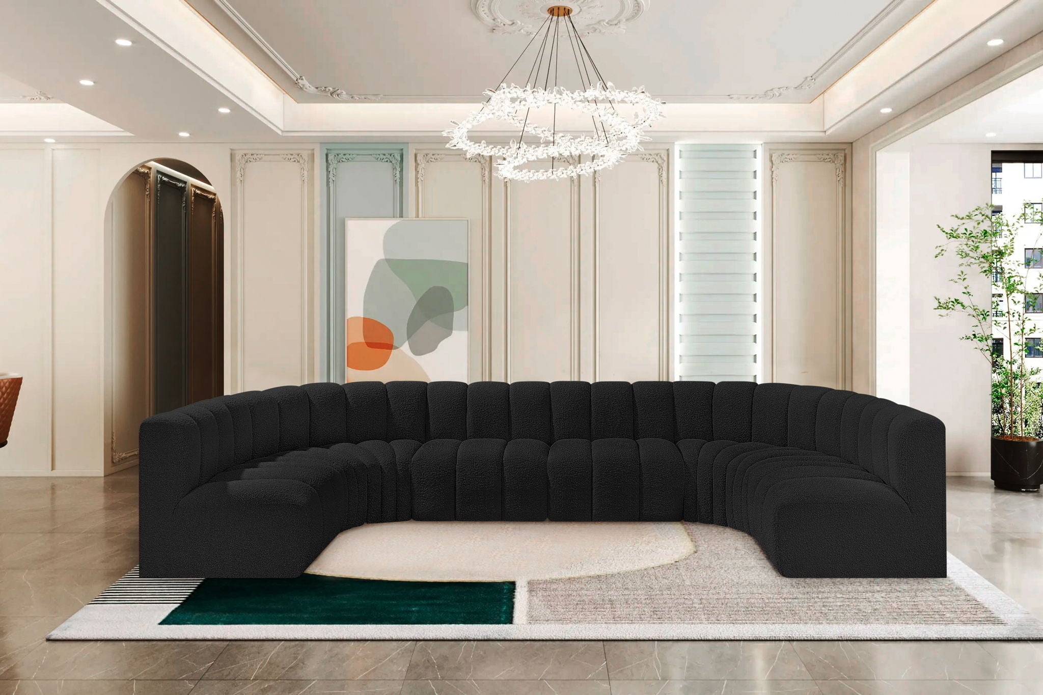 Arc - Boucle Fabric 8 Piece Modular Sofa