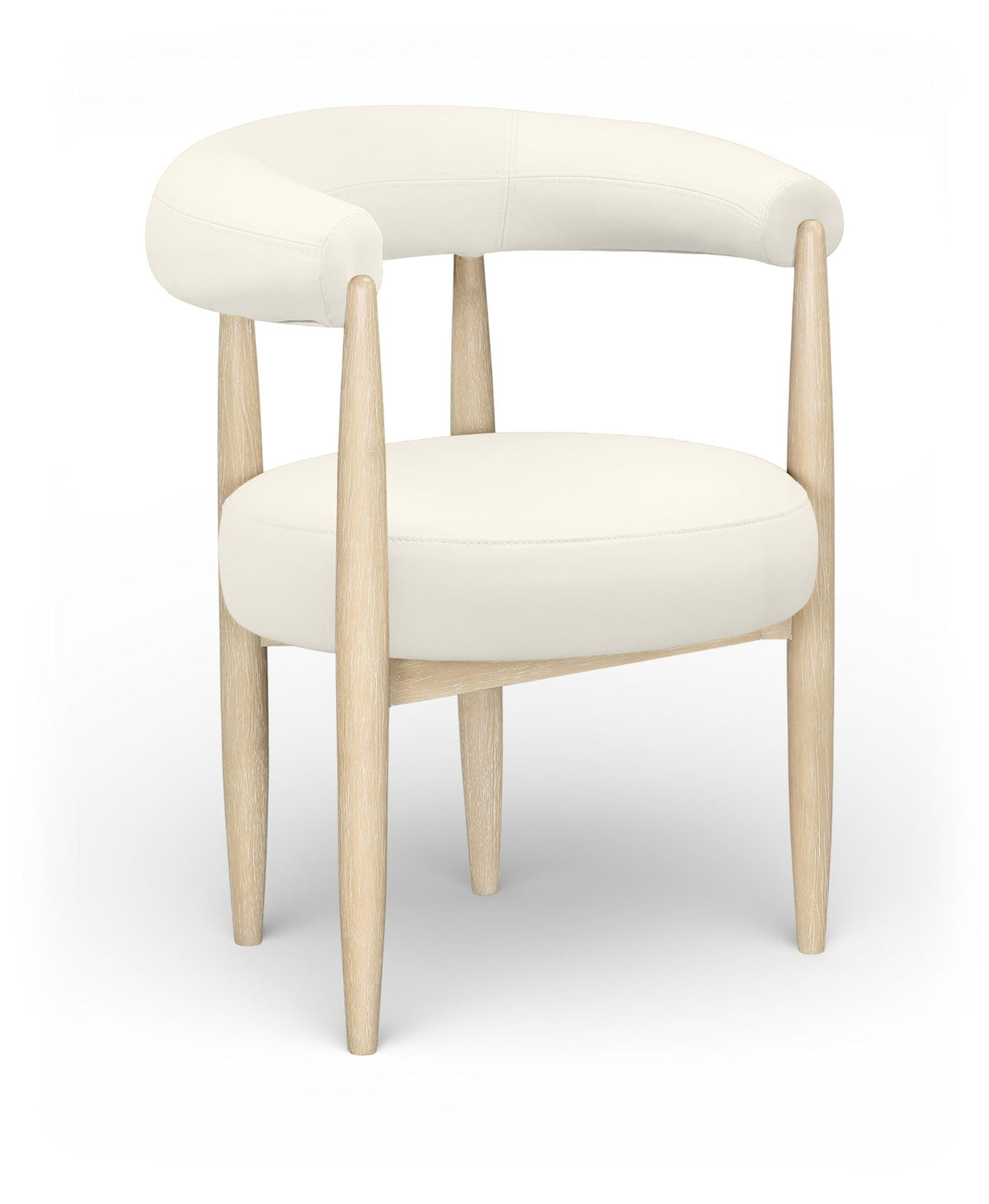 Sable Vegan Leather Dining Chair Set of 2 with Natural Base
