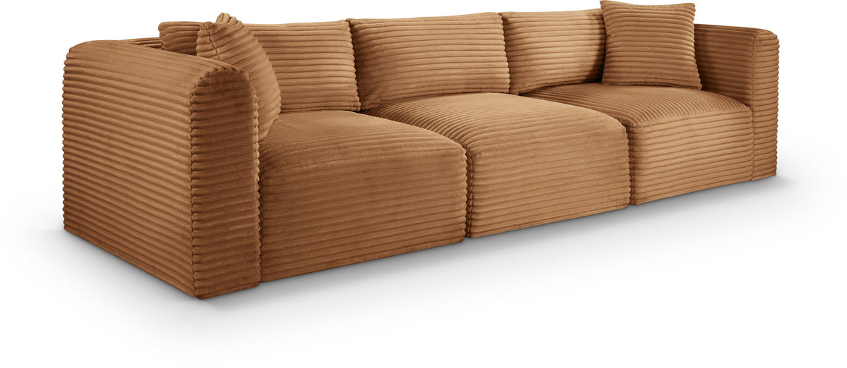 Shaggy - 3 Seat Modular Sofa - Light Brown Fabric