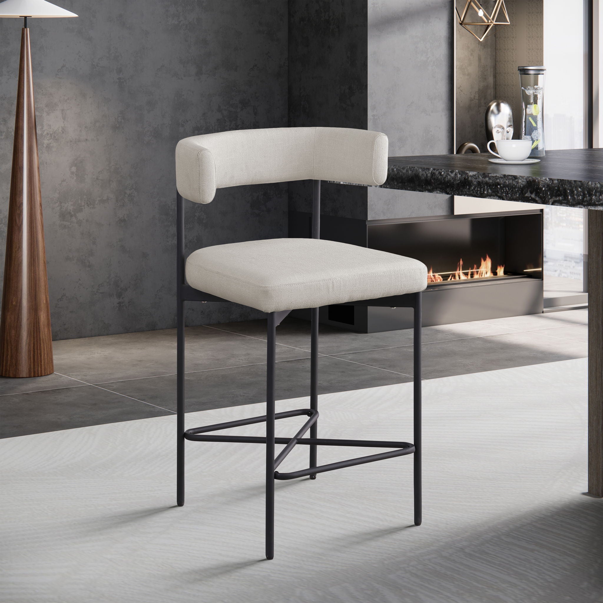 Rivage - Durable Stool With Black Frame (Set of 2)
