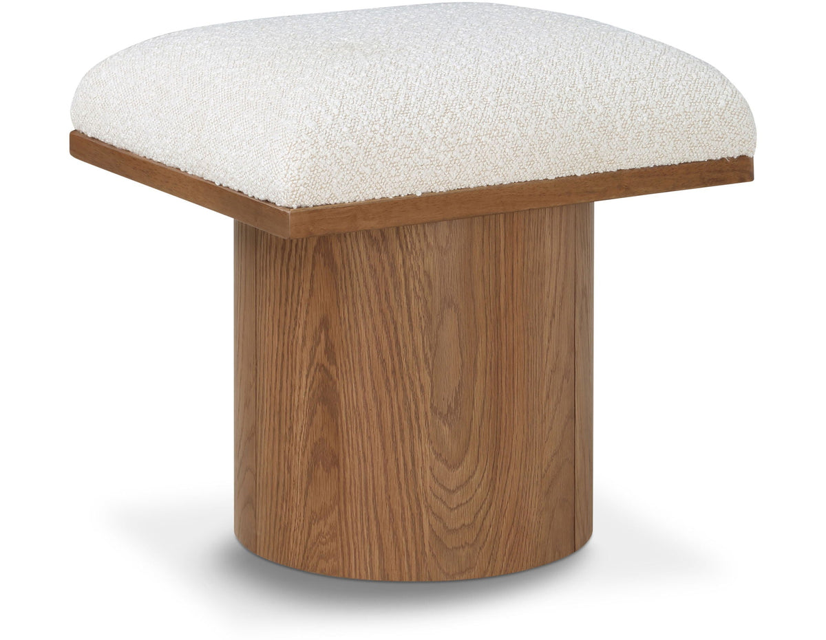 Pavilion Modular Bench Single Bench / Ottoman — Cream / Brown Base