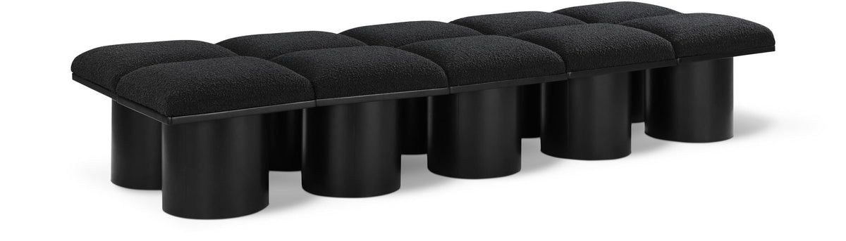 Pavilion Modular Bench 10-Piece Bench, 90"W x 31"D — Black / Black Base