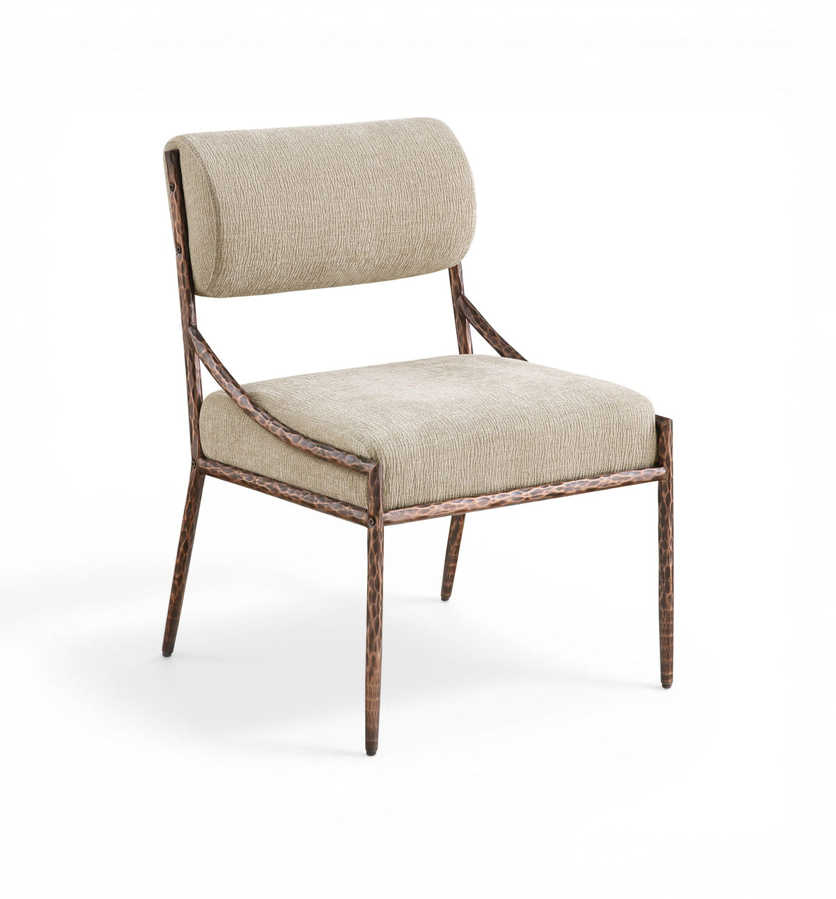 Bastille Chenille Dining Side Chair Set of 2 with Bronze Frame