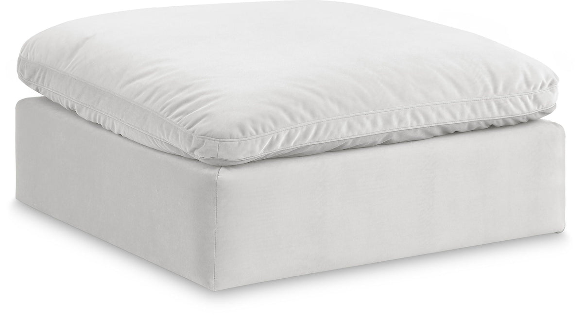 Comfy Velvet Modular Sectional — Ottoman — Cream