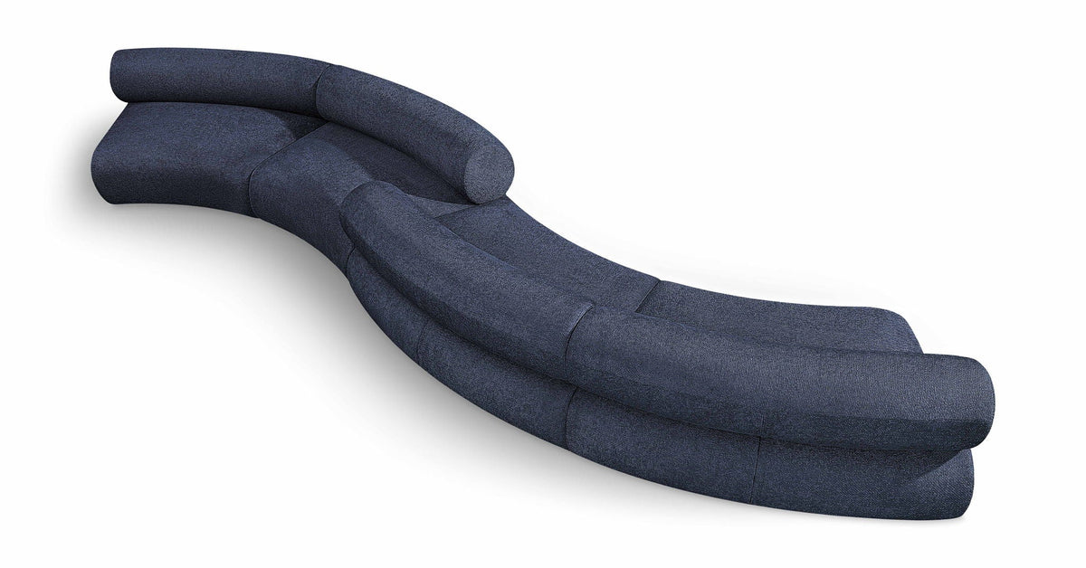 Bale Chenille Modular Sectional — 4-Piece Sofa — Navy
