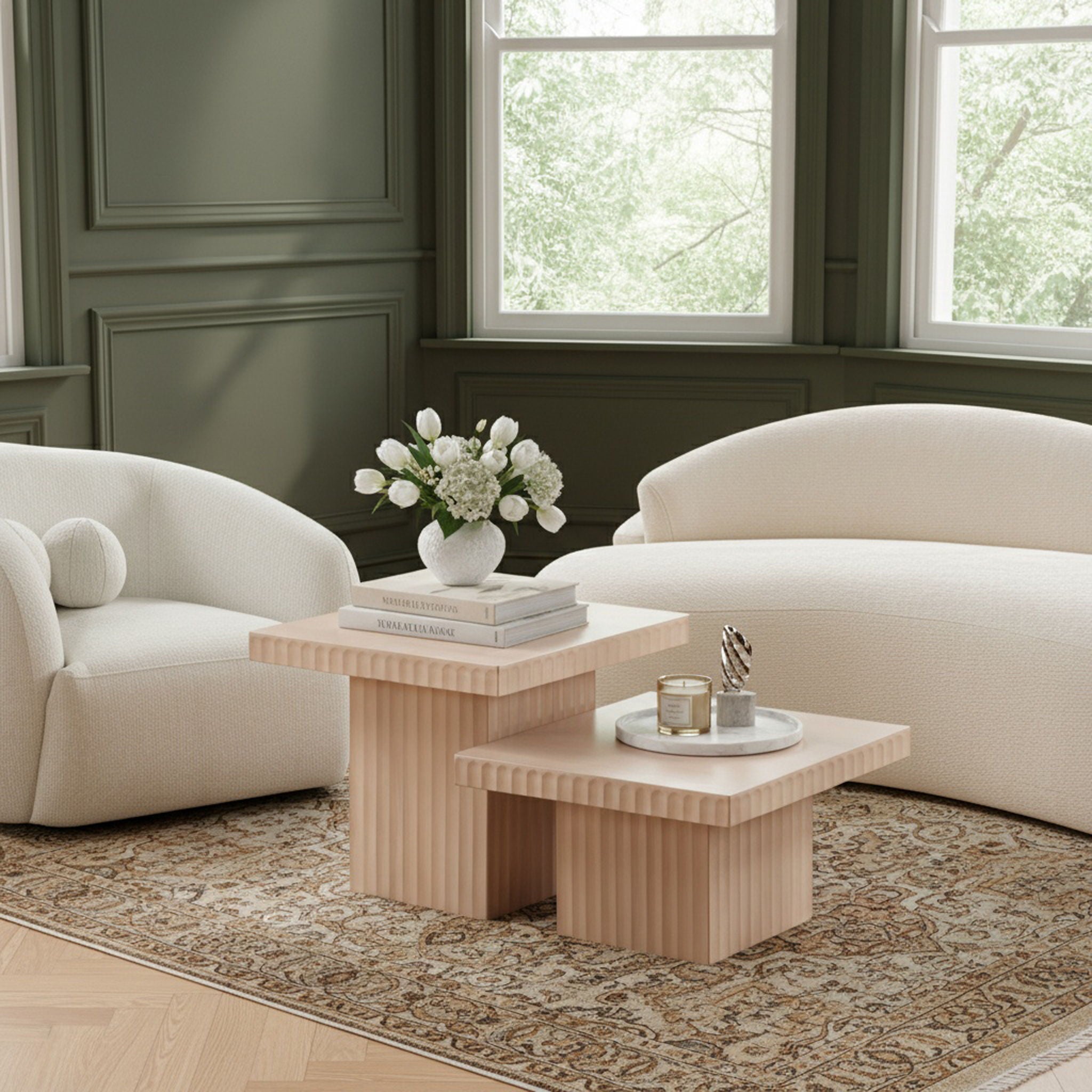 Spencer - Oak Veneer 2 Piece Coffee Table