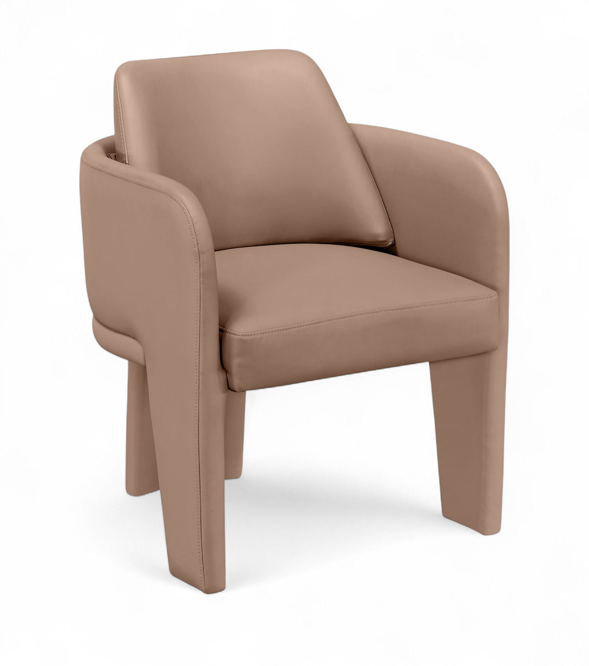 Vanda Vegan Leather Dining Chair — 4 Colors - Tan