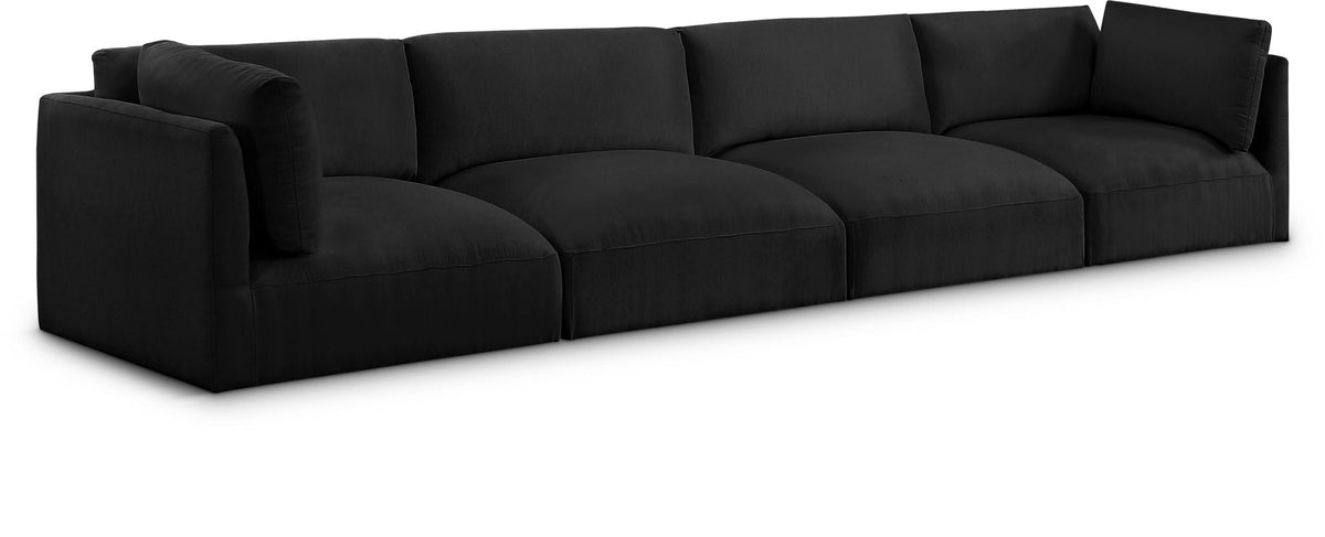 Ease Modular Sectional — 4-Piece Sofa — Black