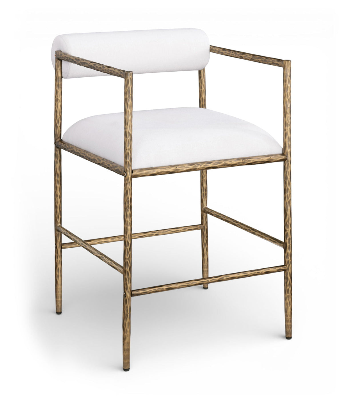 Axis Linen Counter Stool Set of 2 — Beige or Cream, Antique Black or Brass Legs - 2