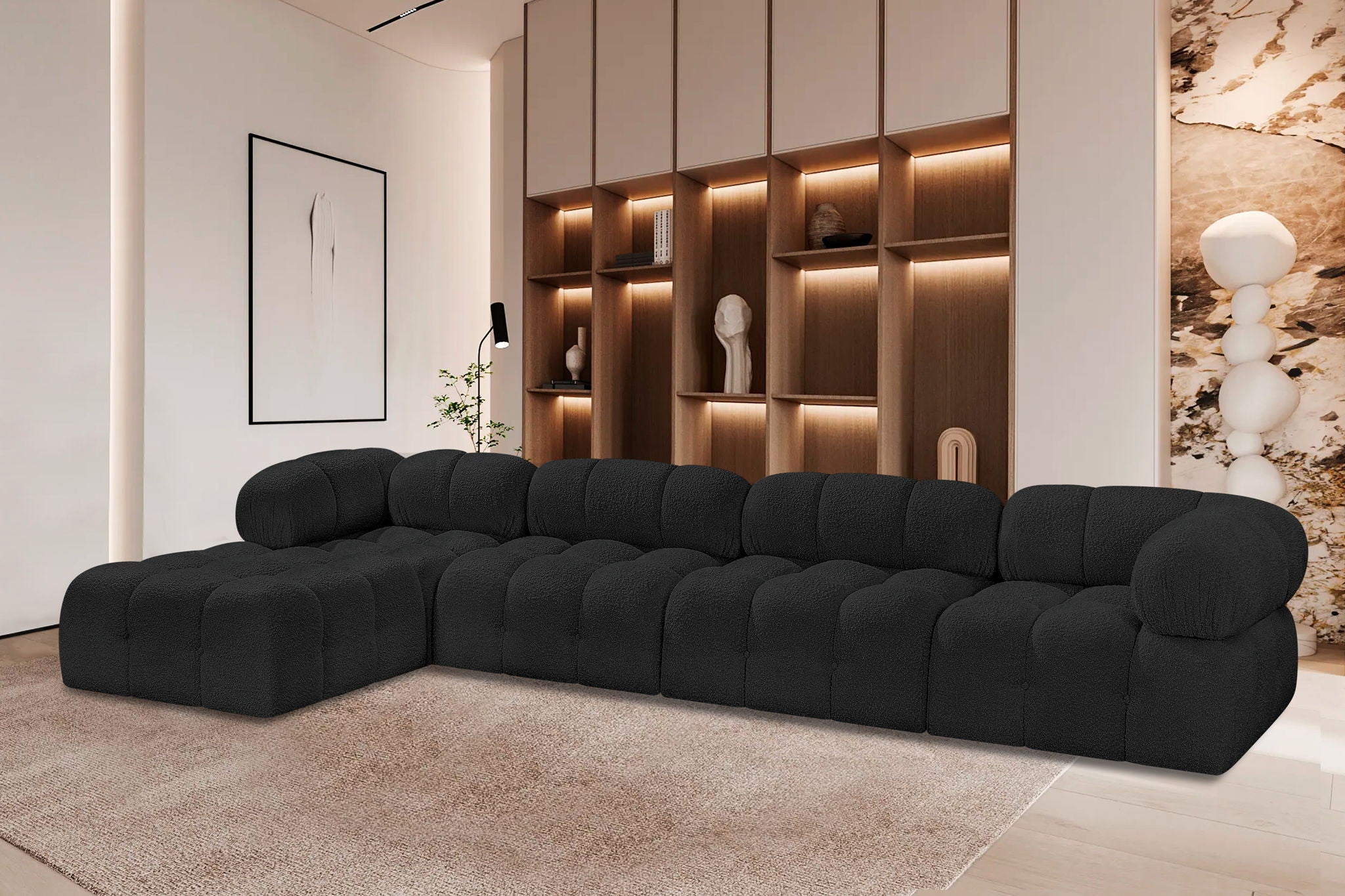 Ames - 5 Piece Fabric Modular Sectional