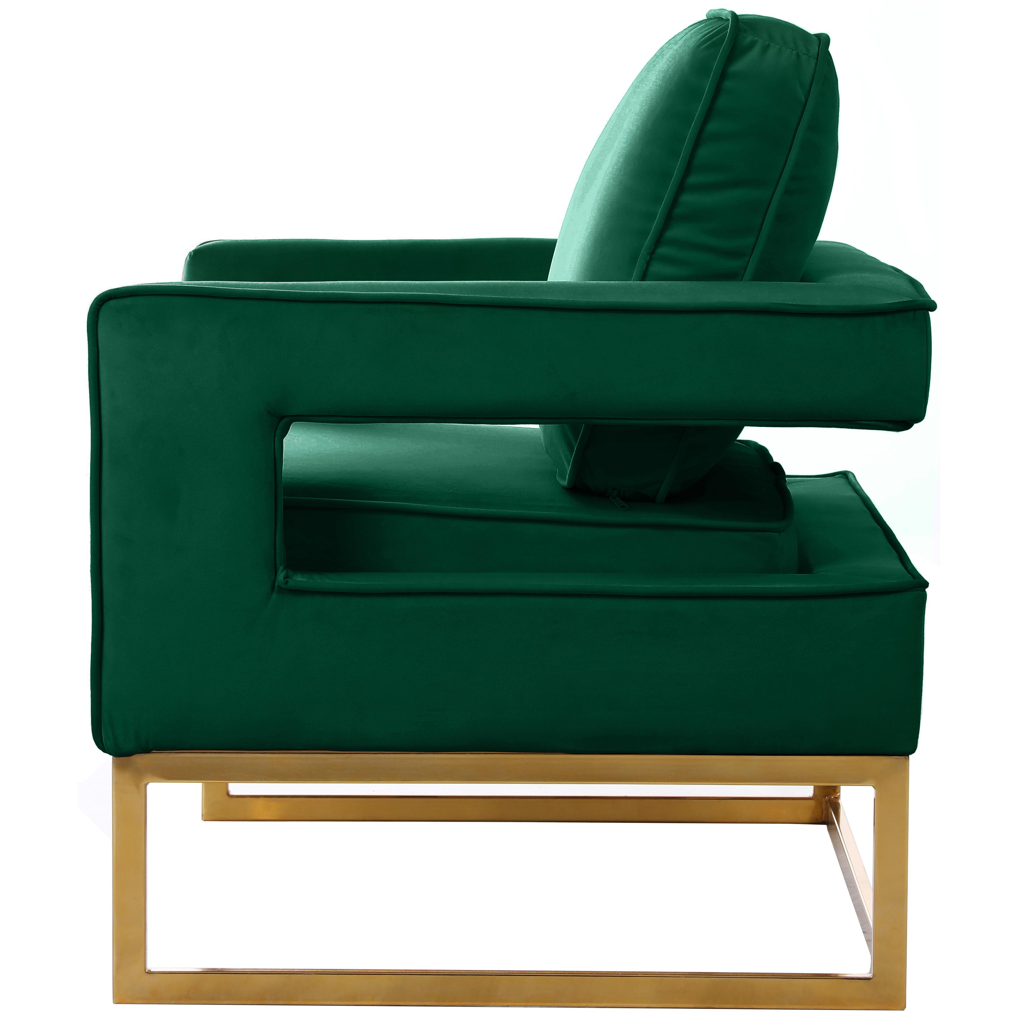 Meridian Noah Green Velvet Accent Chair