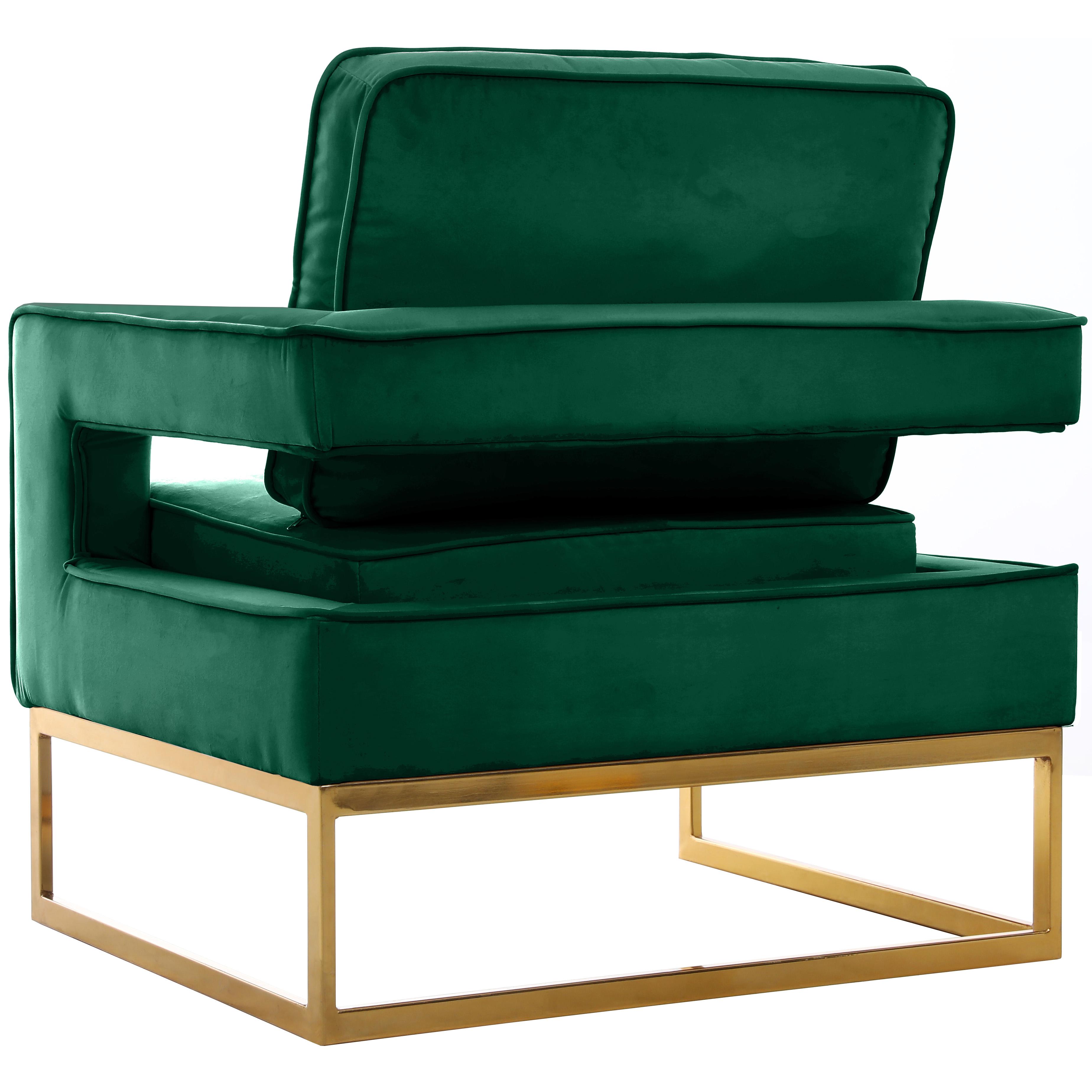 Meridian Noah Green Velvet Accent Chair