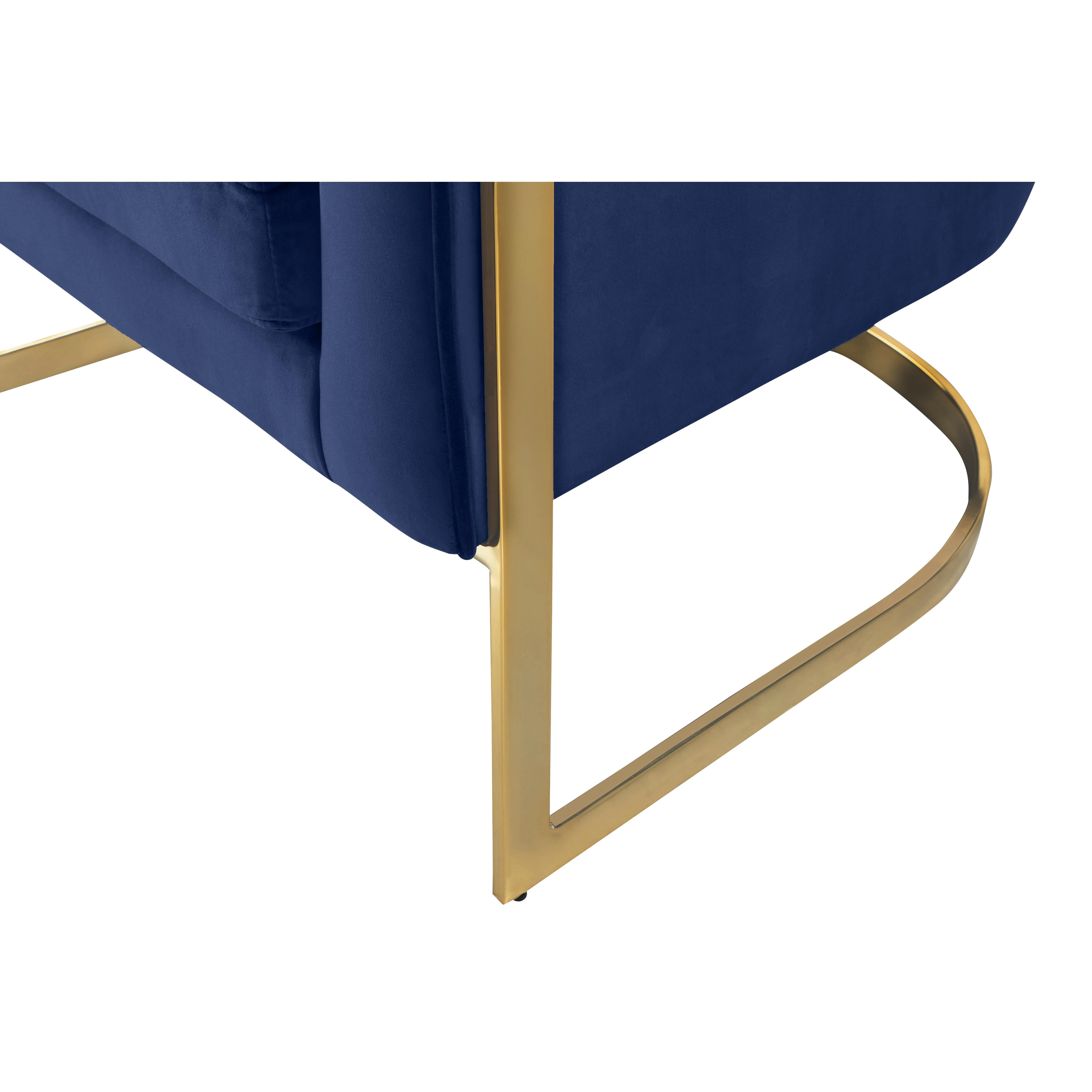 Meridian Carter Navy Velvet Accent Chair