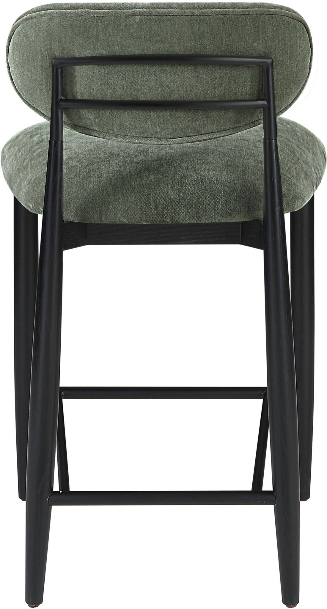 Riccio Fabric Counter Stool with Black Frame & Black Accents