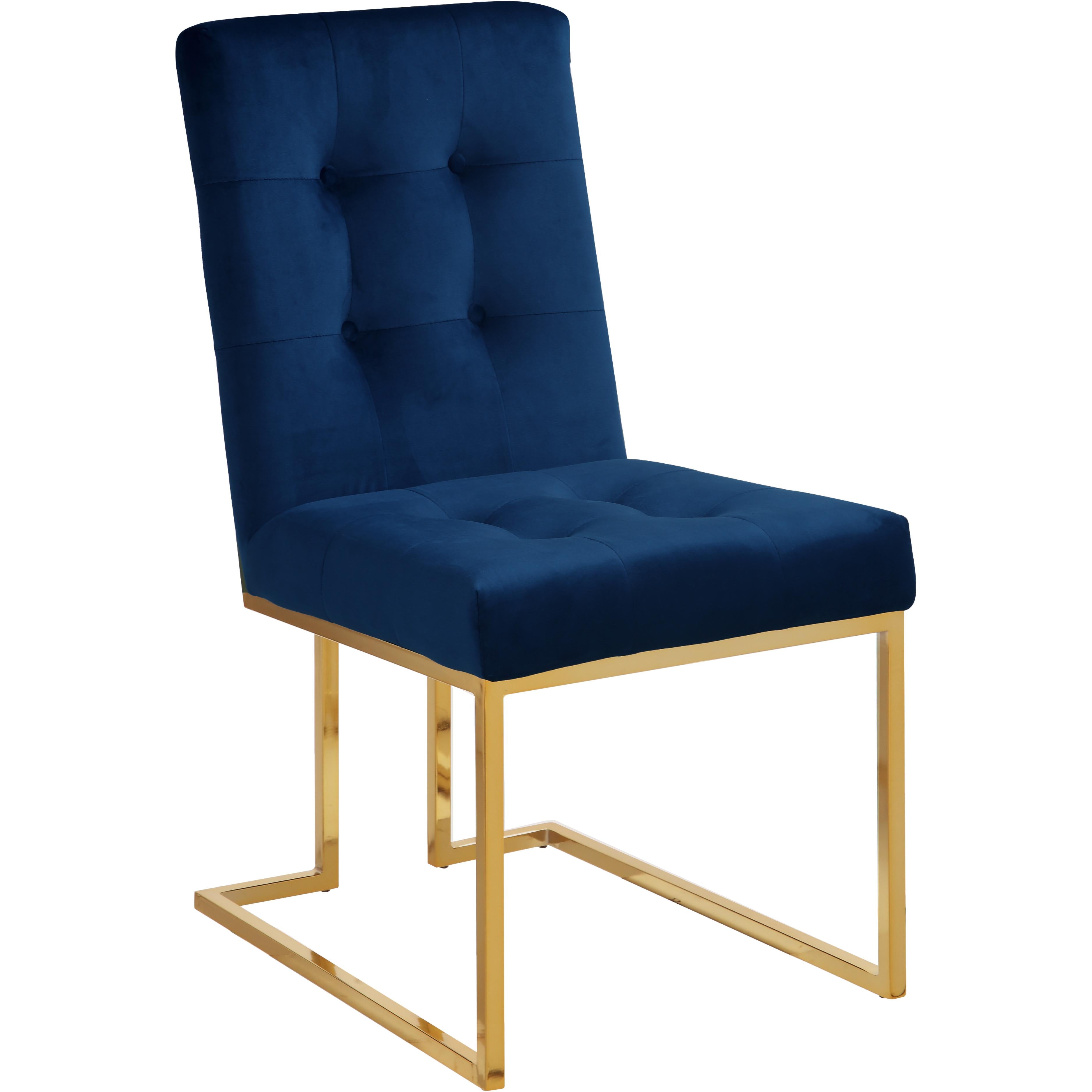 Meridian Pierre Navy Velvet Dining Chair