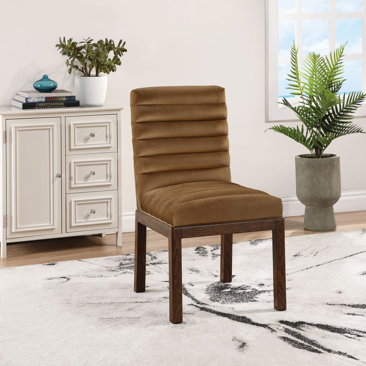 Evelyn - Dining Chair with Brown Legs