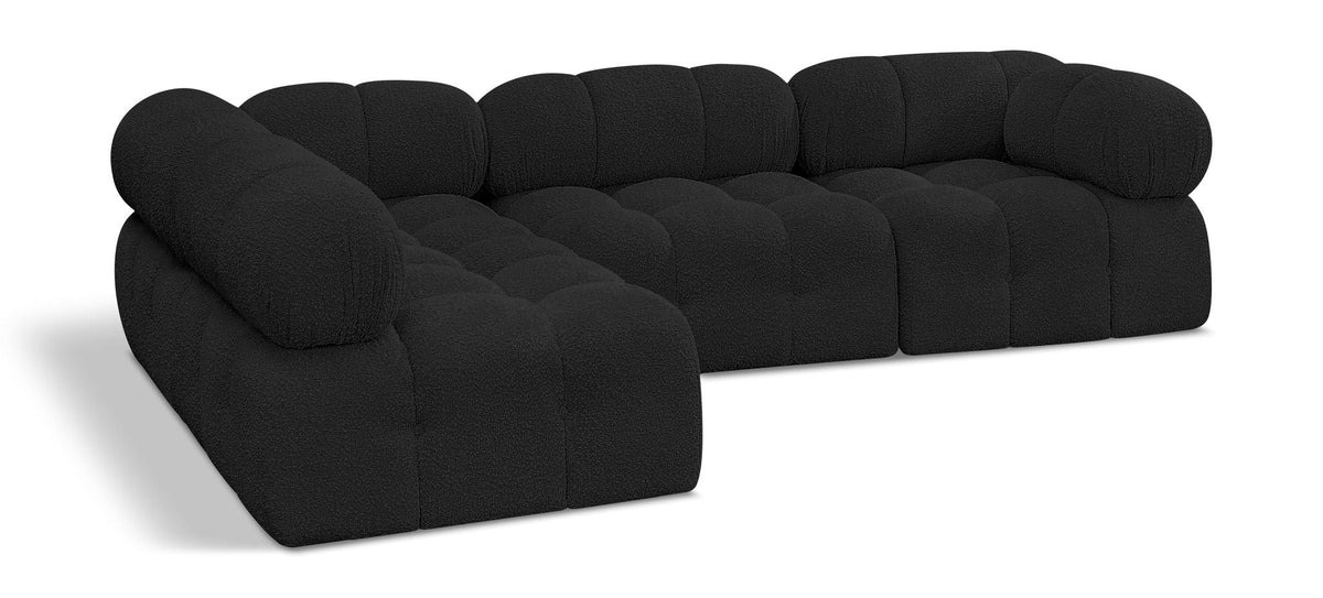Ames Boucle Modular Sectional — 4-Piece Sectional — Black