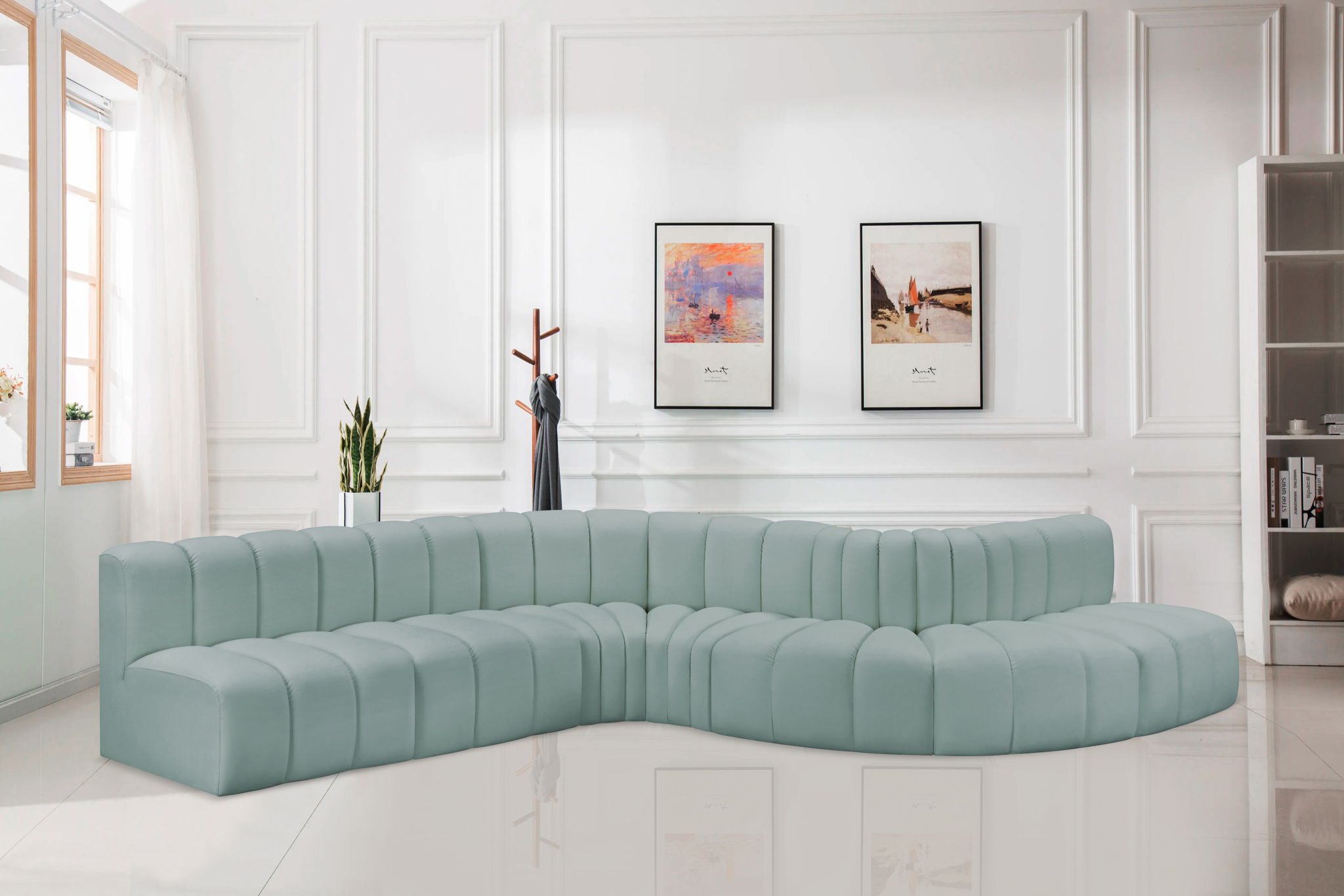 Arc - Faux Leather 7 Piece Modular Sofa