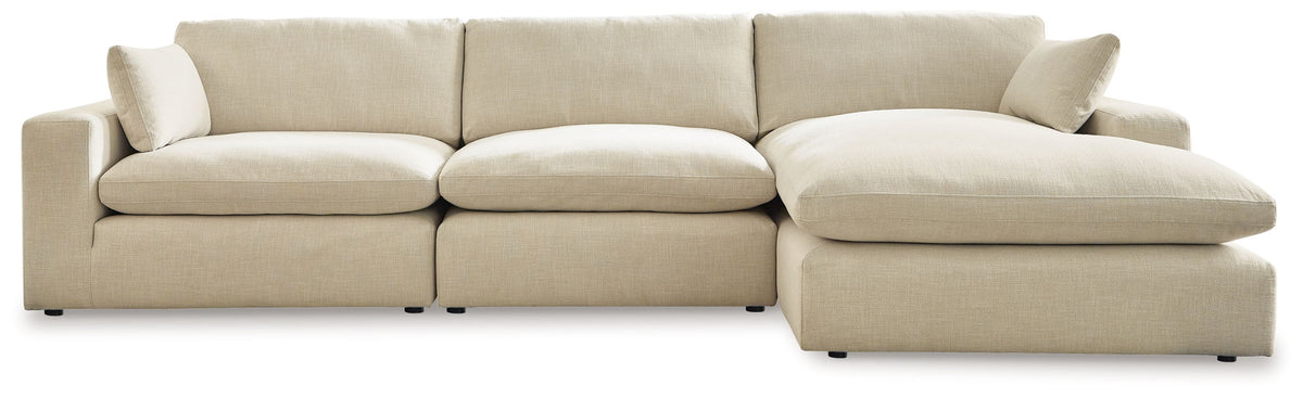 Elyza Linen Modular Sectional — 3-Piece with Right-Arm Chaise