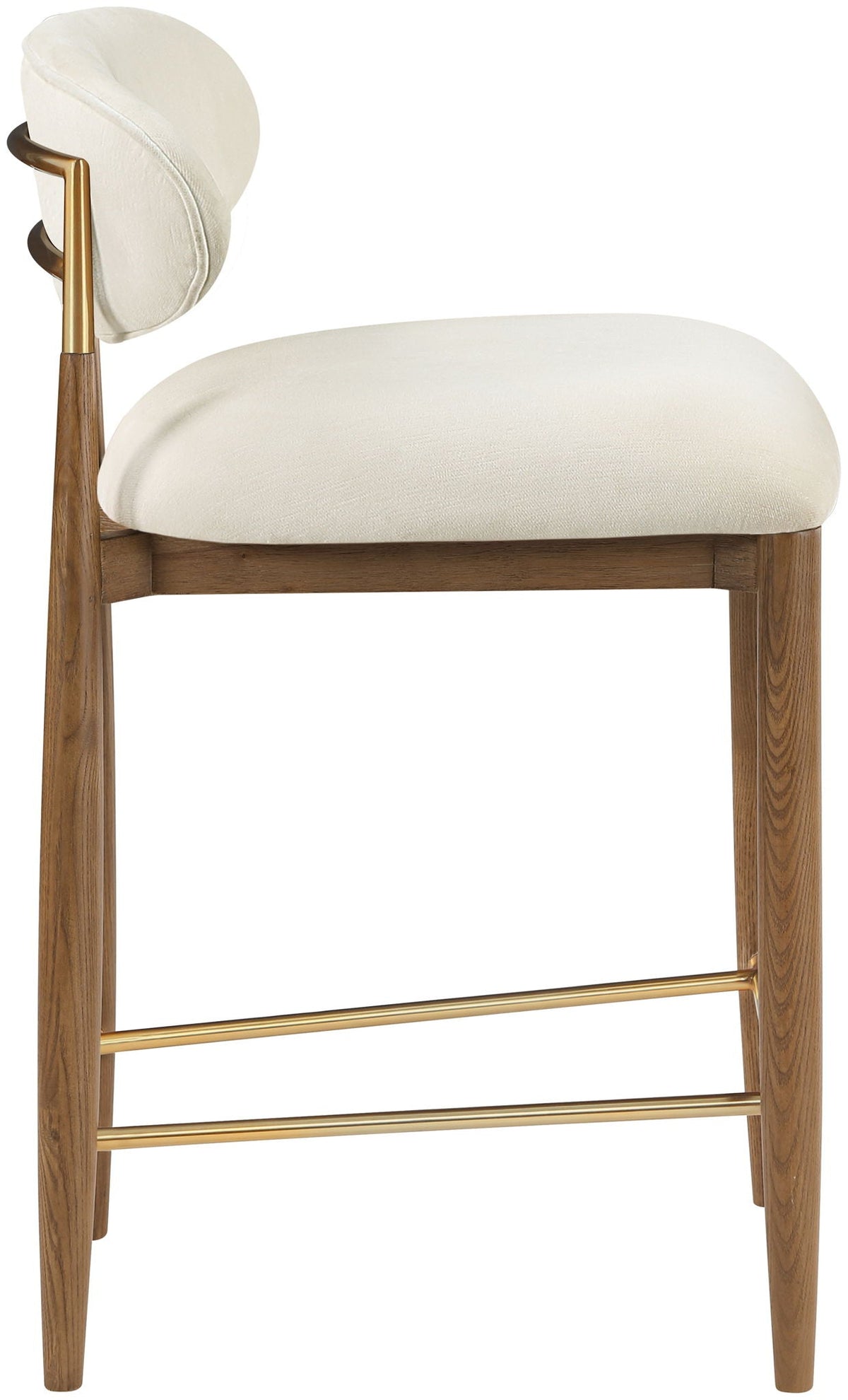 Riccio Fabric Counter Stool with Walnut Frame