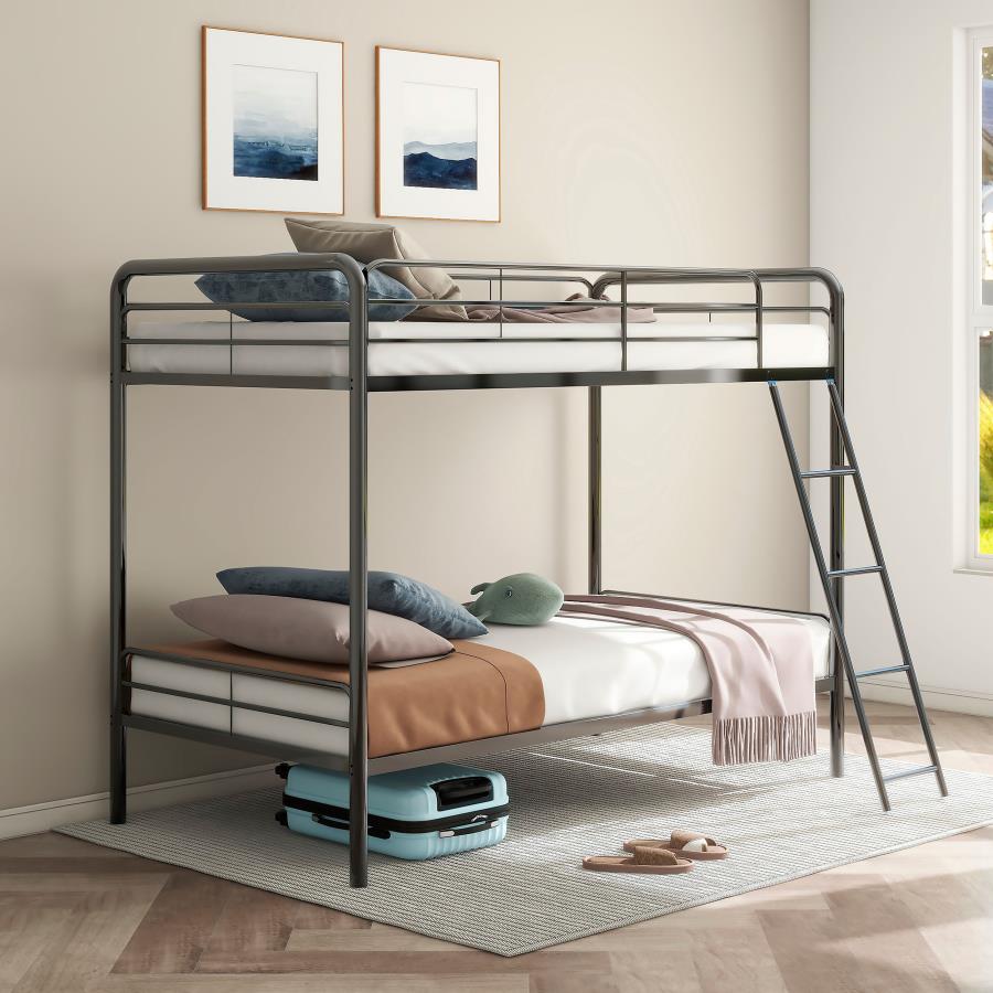 Carson Metal Twin Over Twin Bunk Bed Glossy