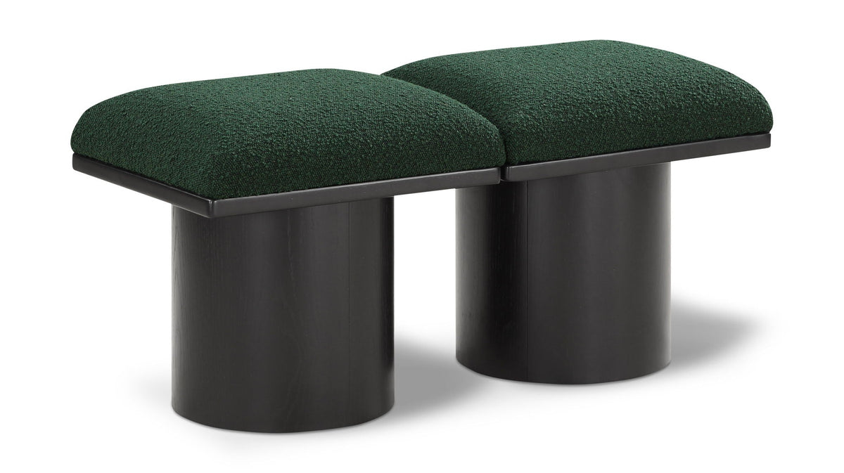 Pavilion Modular Bench 2-Piece Bench, 36"W x 15.5"D — Green / Black Base