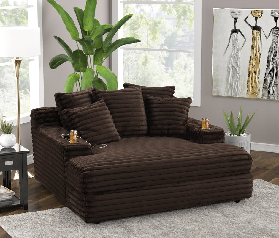 Happy Homes 4700 Oversized Chaise Lounge — Cupholders & USB Charging