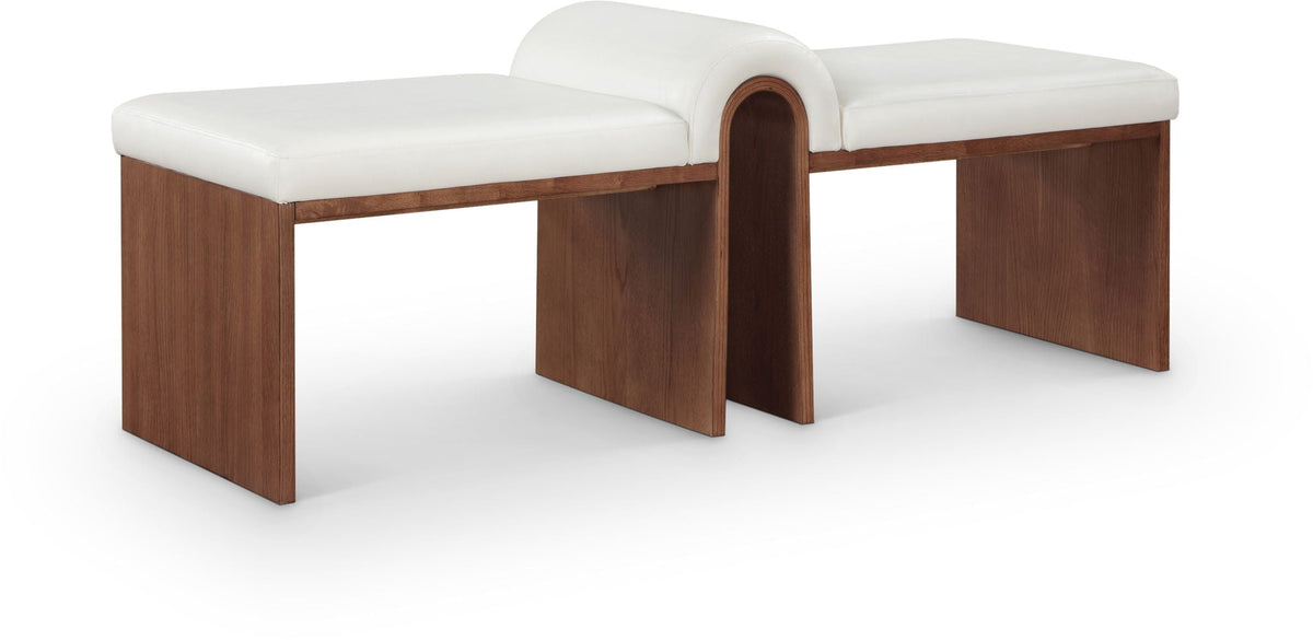 Delphine - Bench with Walnut Base