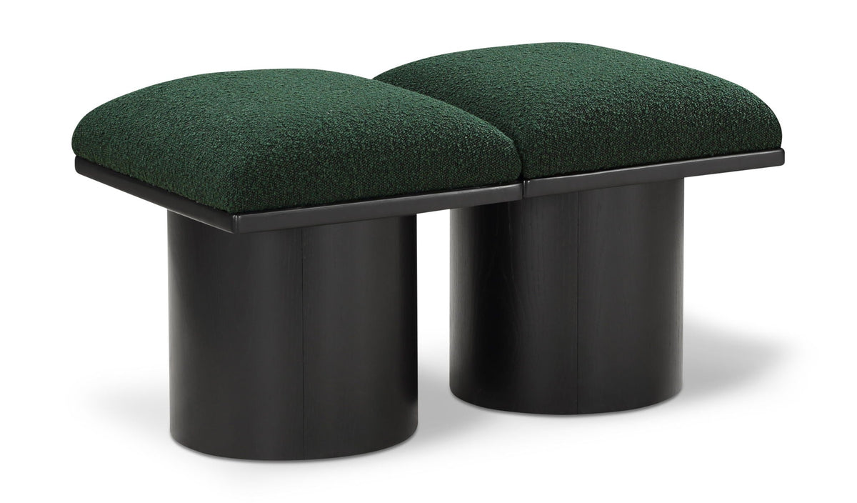 Pavilion Modular Bench 2-Piece Bench, 31"W x 18"D — Green / Black Base