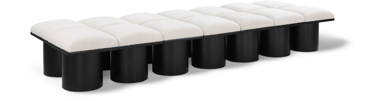 Pavilion Modular Bench 14-Piece Bench, 108.5"W x 36"D — Cream / Black Base