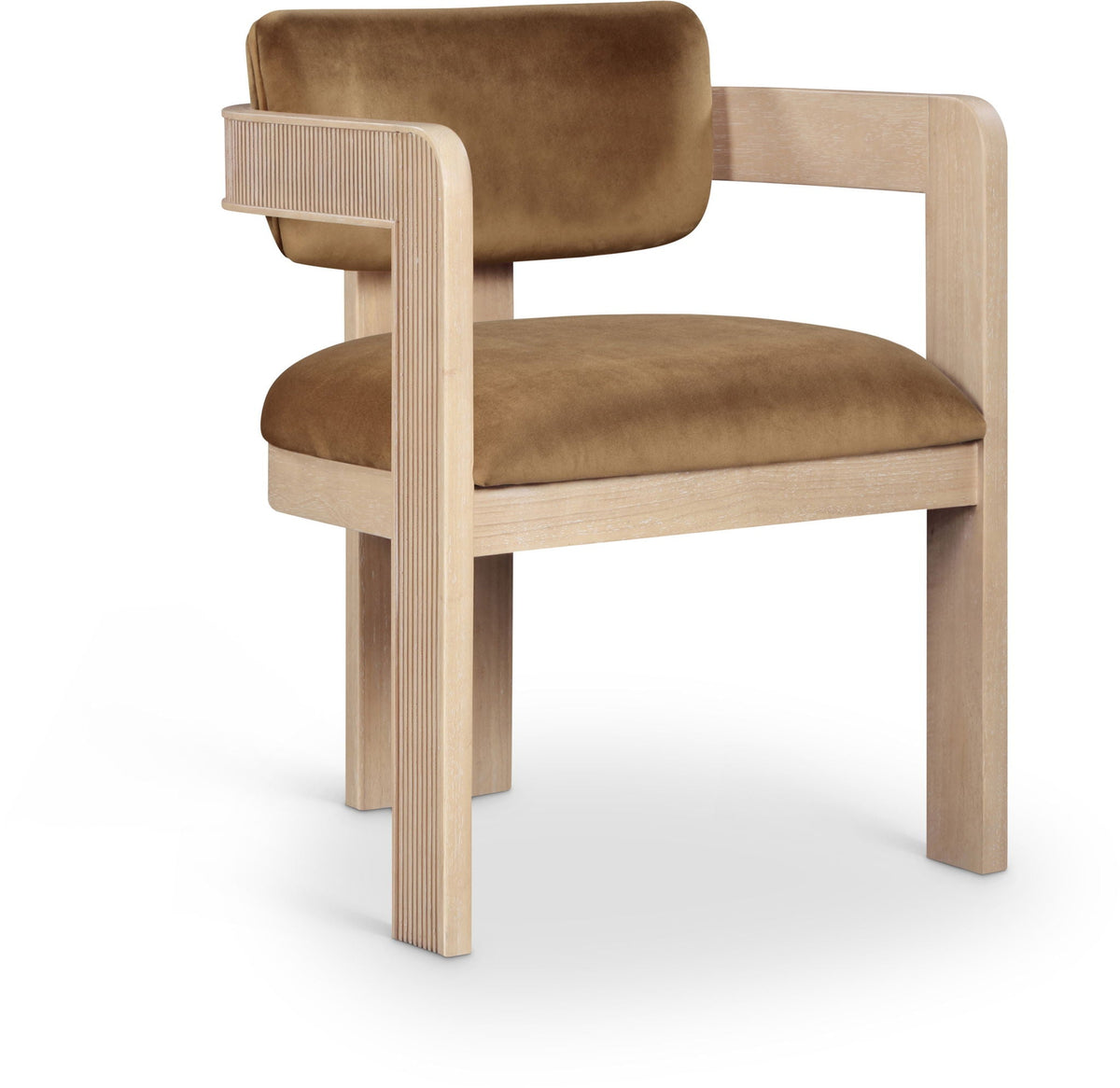 Sacha - Velvet Dining Chair (Set of 2) with Natural Base