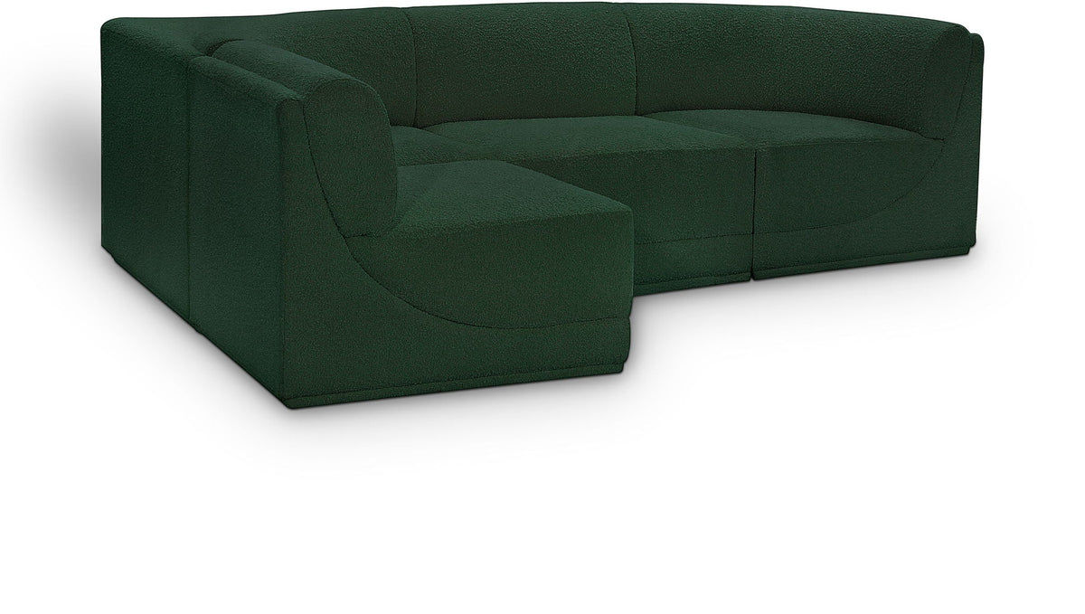 Ollie Boucle Modular Sectional — 4-Piece Sectional — Green