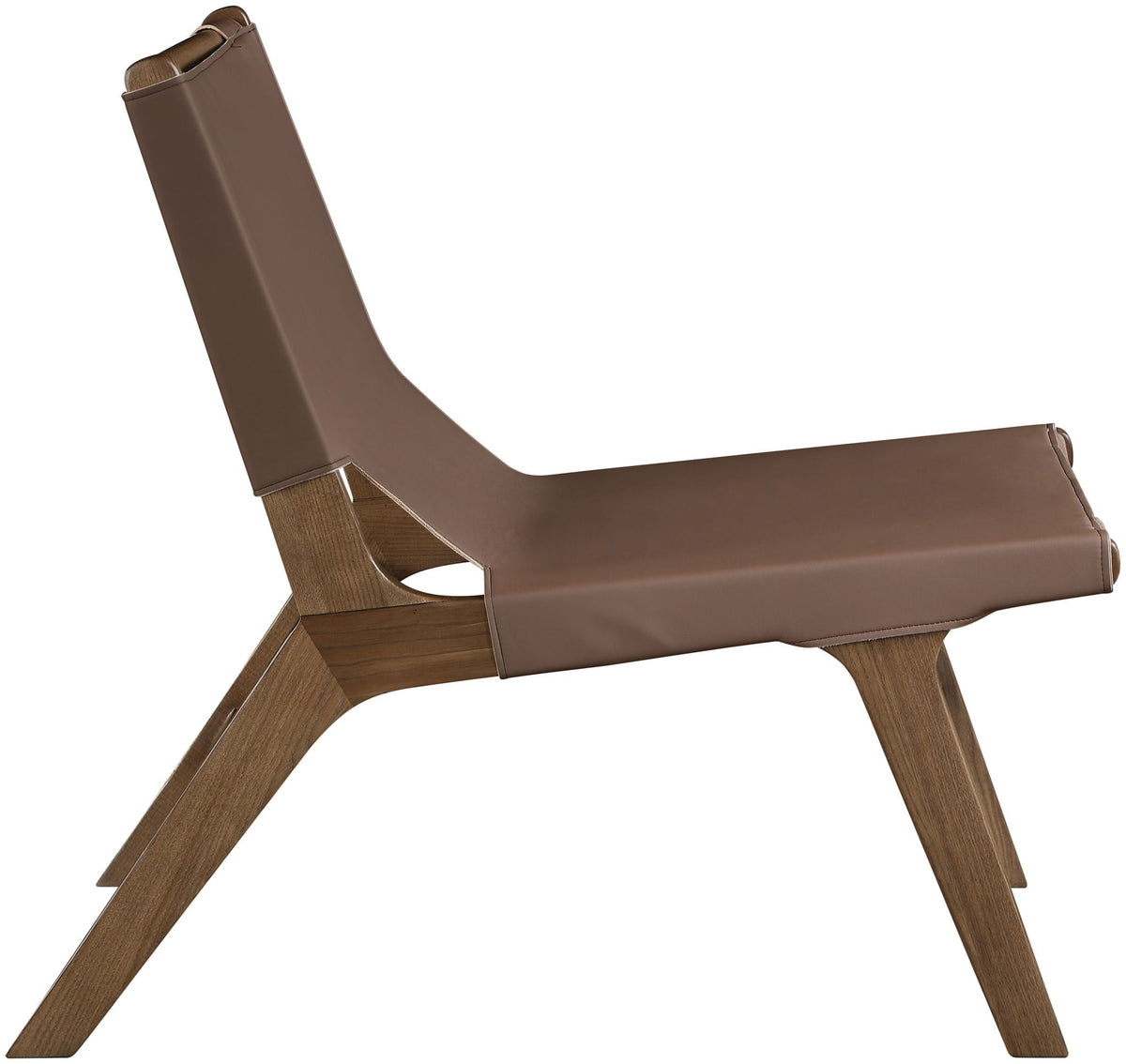 Rawlins Vegan Leather Accent Chair with Walnut Frame