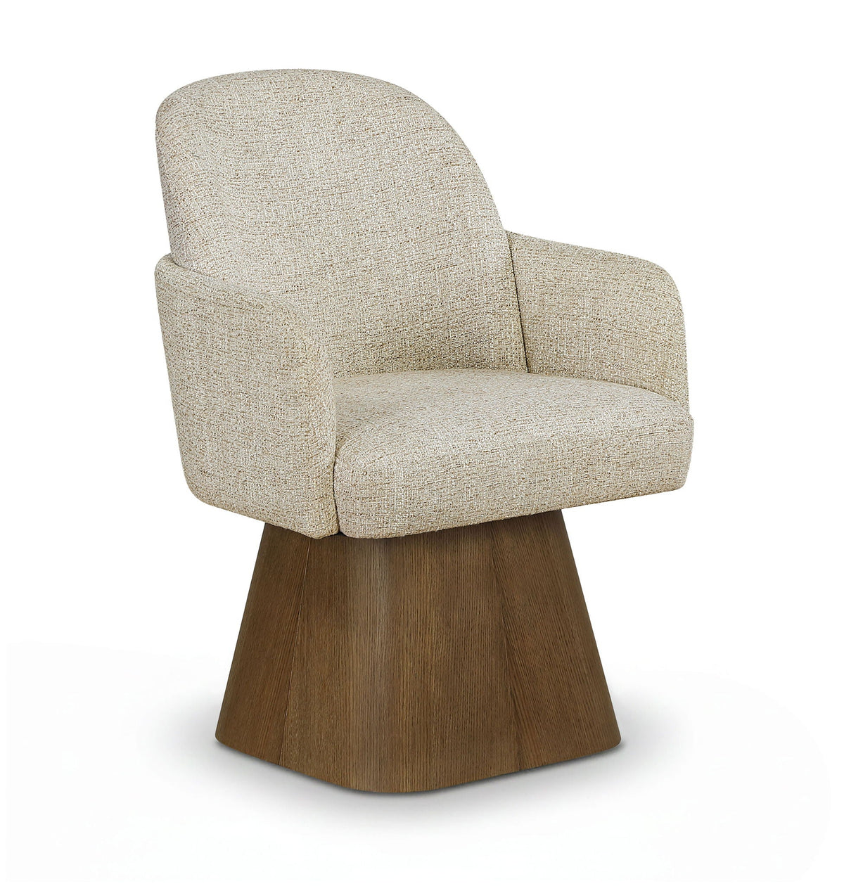 Marlowe Swivel Dining Arm Chair with Brown Base