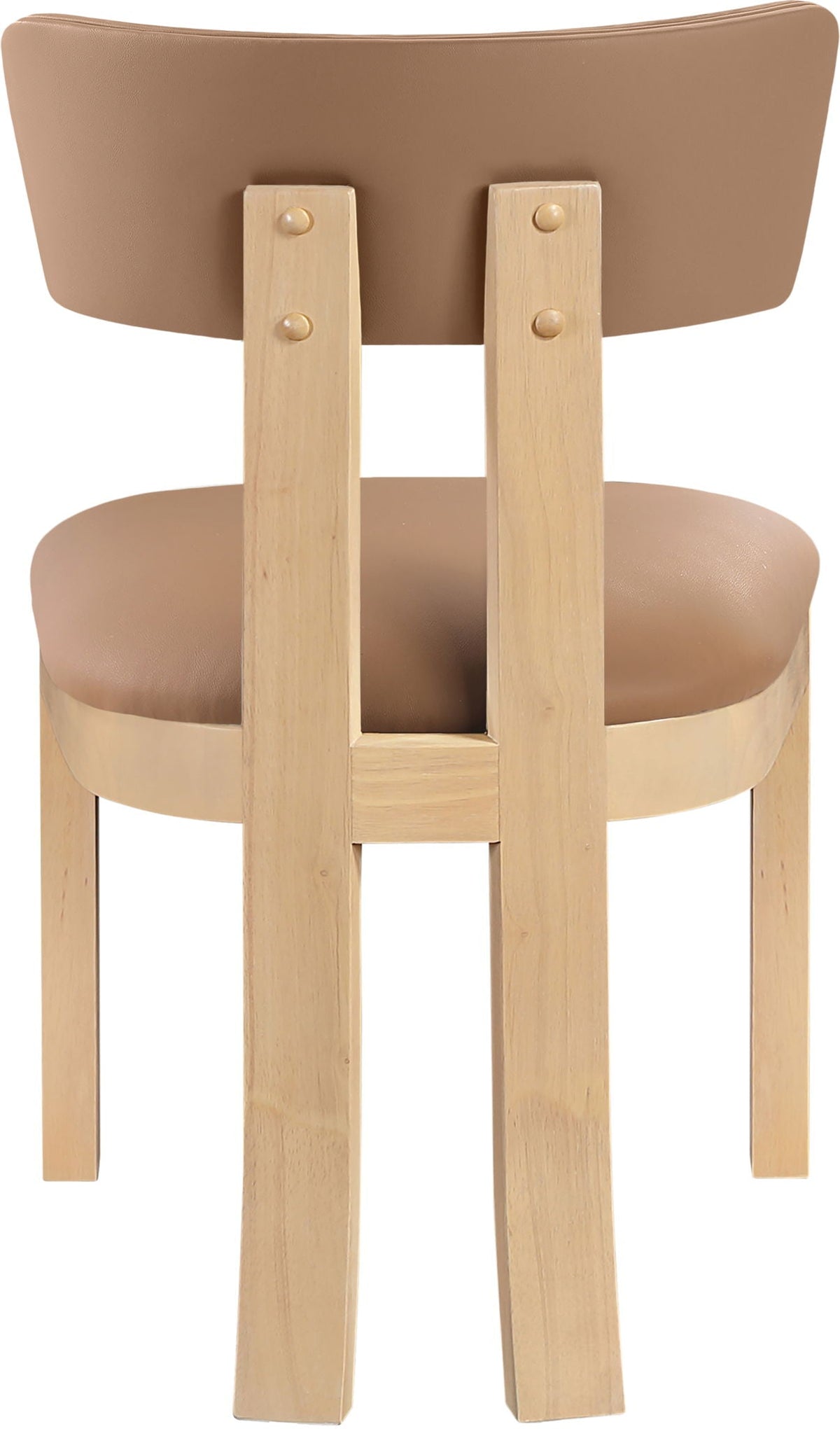 Lavrin Vegan Leather Dining Side Chair (Set of 2) with Natural Base