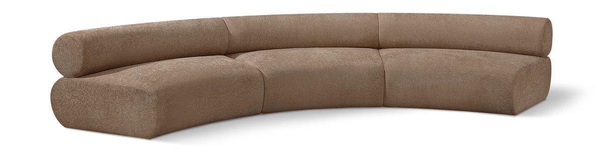 Bale Chenille Modular Sectional — 3-Piece Sofa — Brown