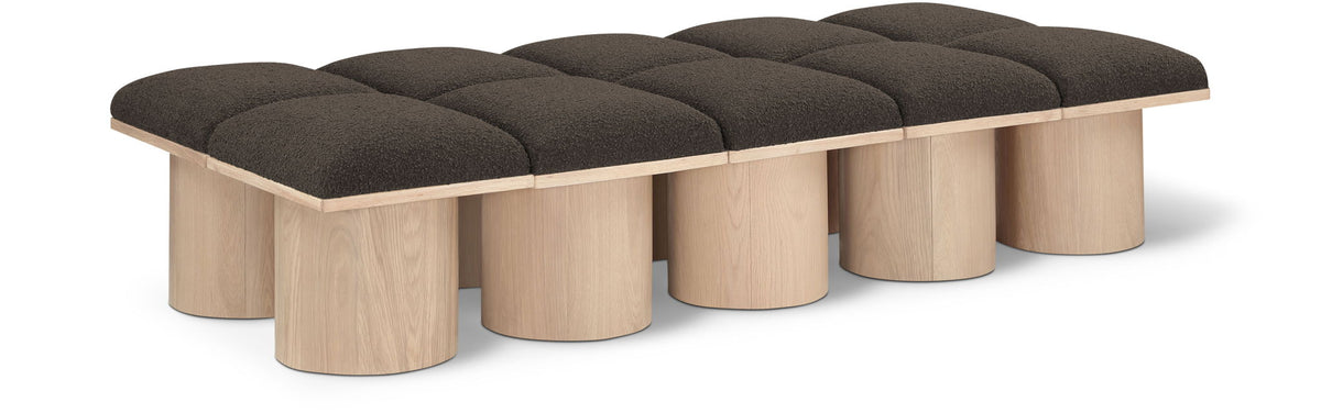 Pavilion Modular Bench 10-Piece Bench, 77.5"W x 36"D — Brown / Natural Base