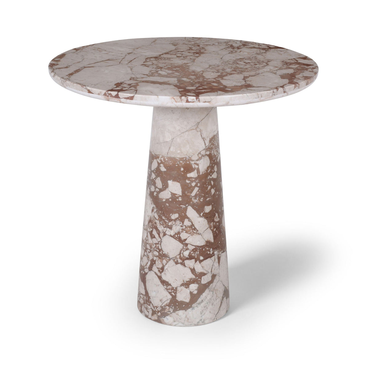 Fontelina 30" Genuine Marble Bistro Table — 5 Marble Colors - Light Brown
