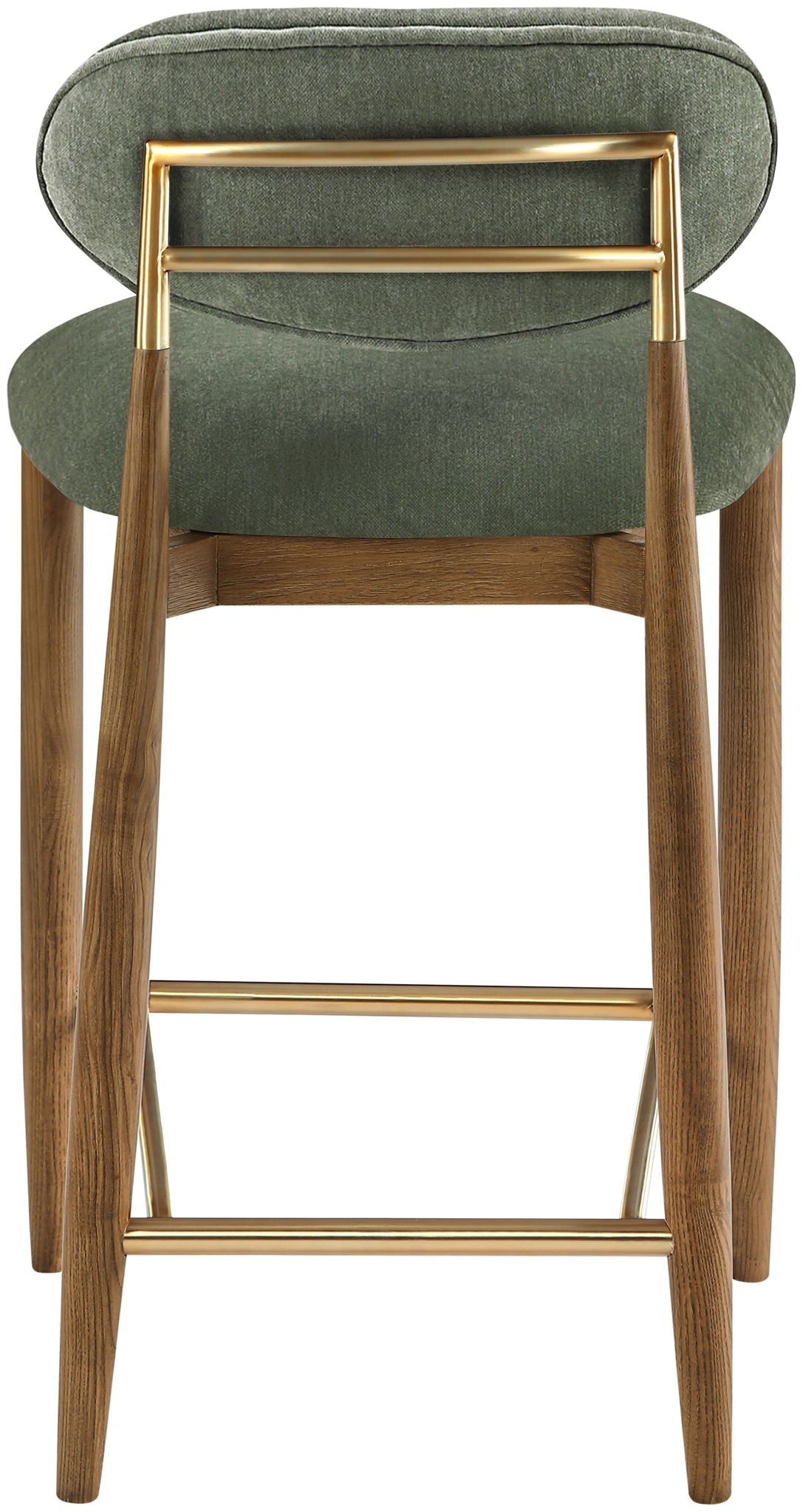 Riccio Fabric Counter Stool with Walnut Frame