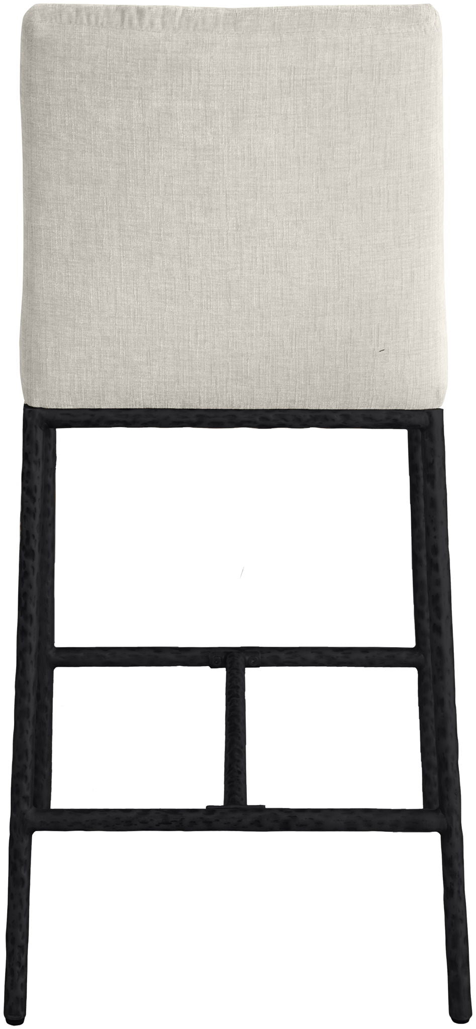 Reeves - Chenille Fabric Upholstered Counter Stool (Set of 2) with Black Base