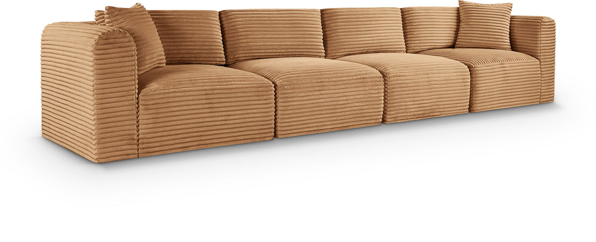 Shaggy - 4 Seat Modular Sofa - Light Brown Fabric