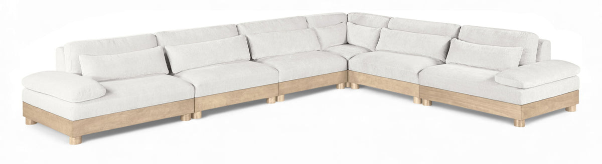 Turin Chenille Modular Sectional — 6-Piece Sectional (167.75" Wide) — Cream