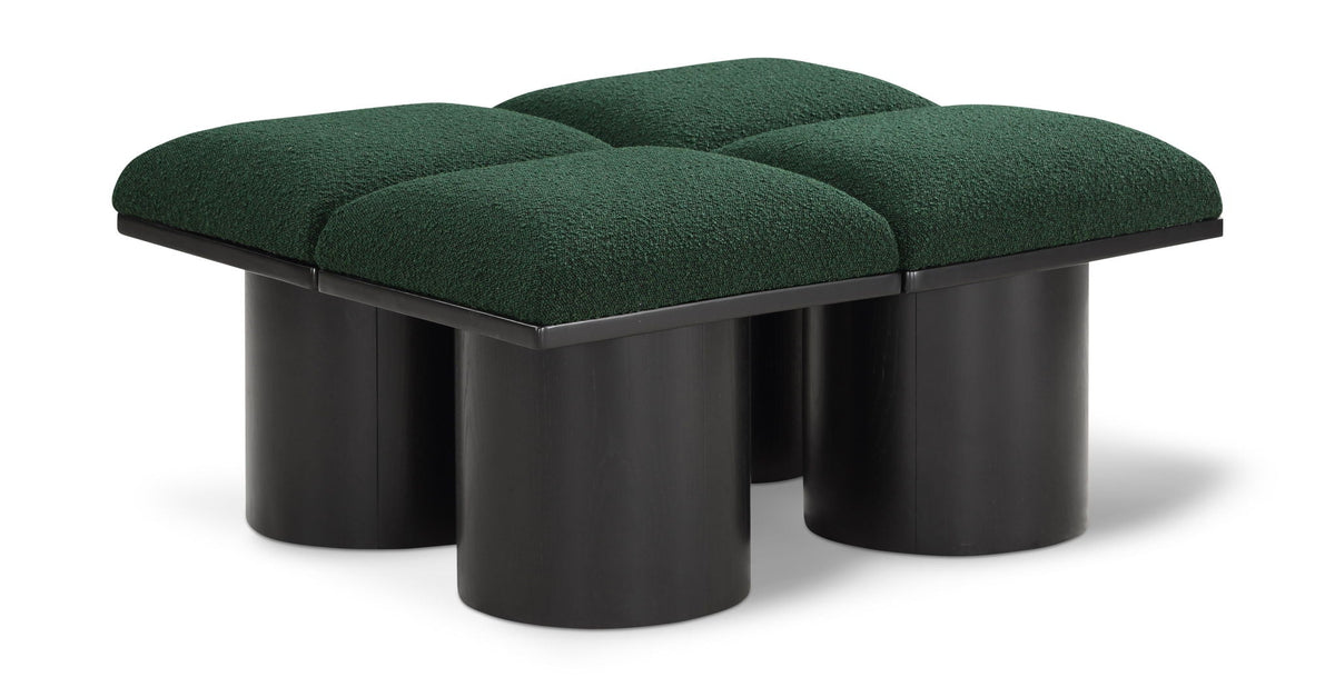 Pavilion Modular Bench 4-Piece Bench, 36"W x 31"D — Green / Black Base