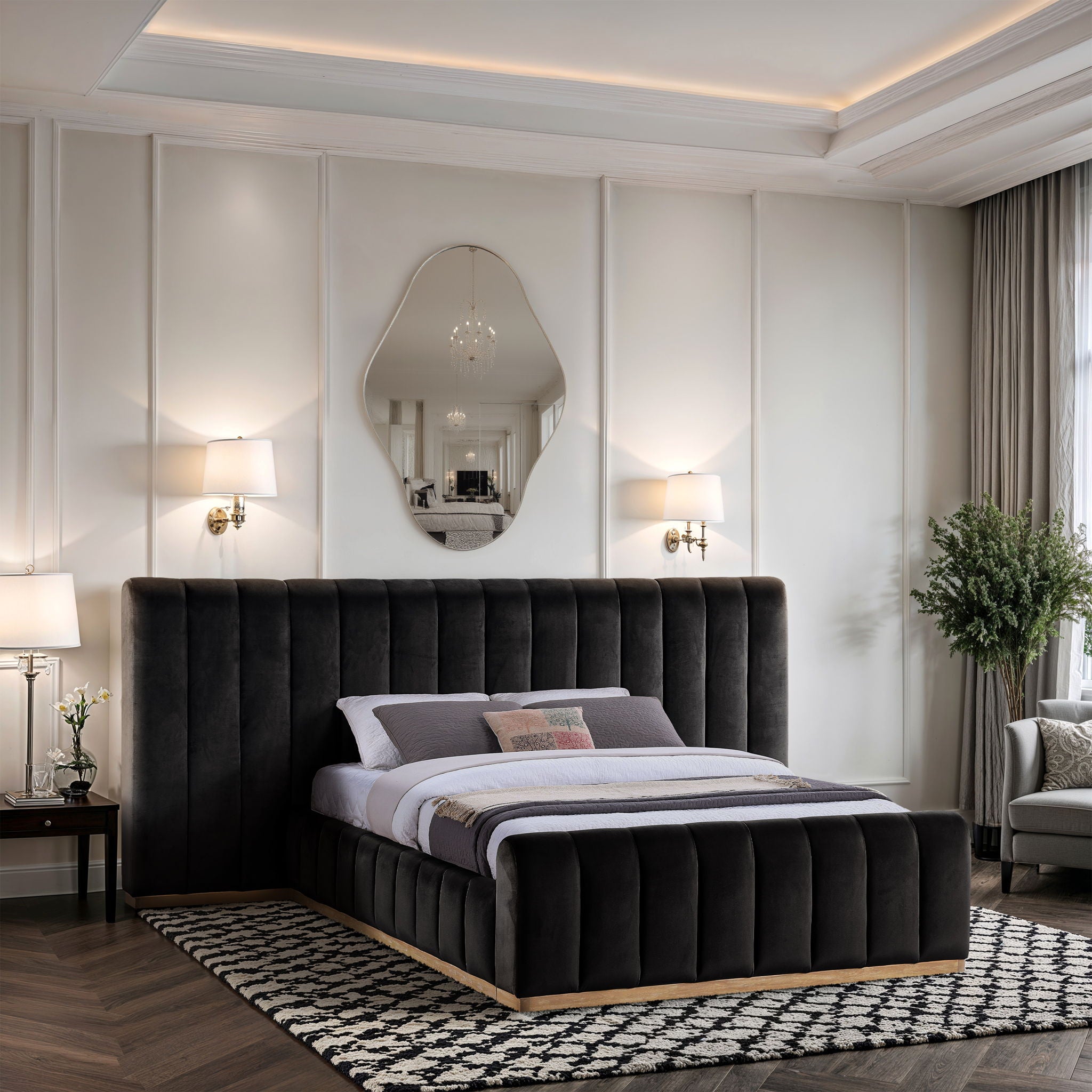 Amara - Velvet Upholstered Bed