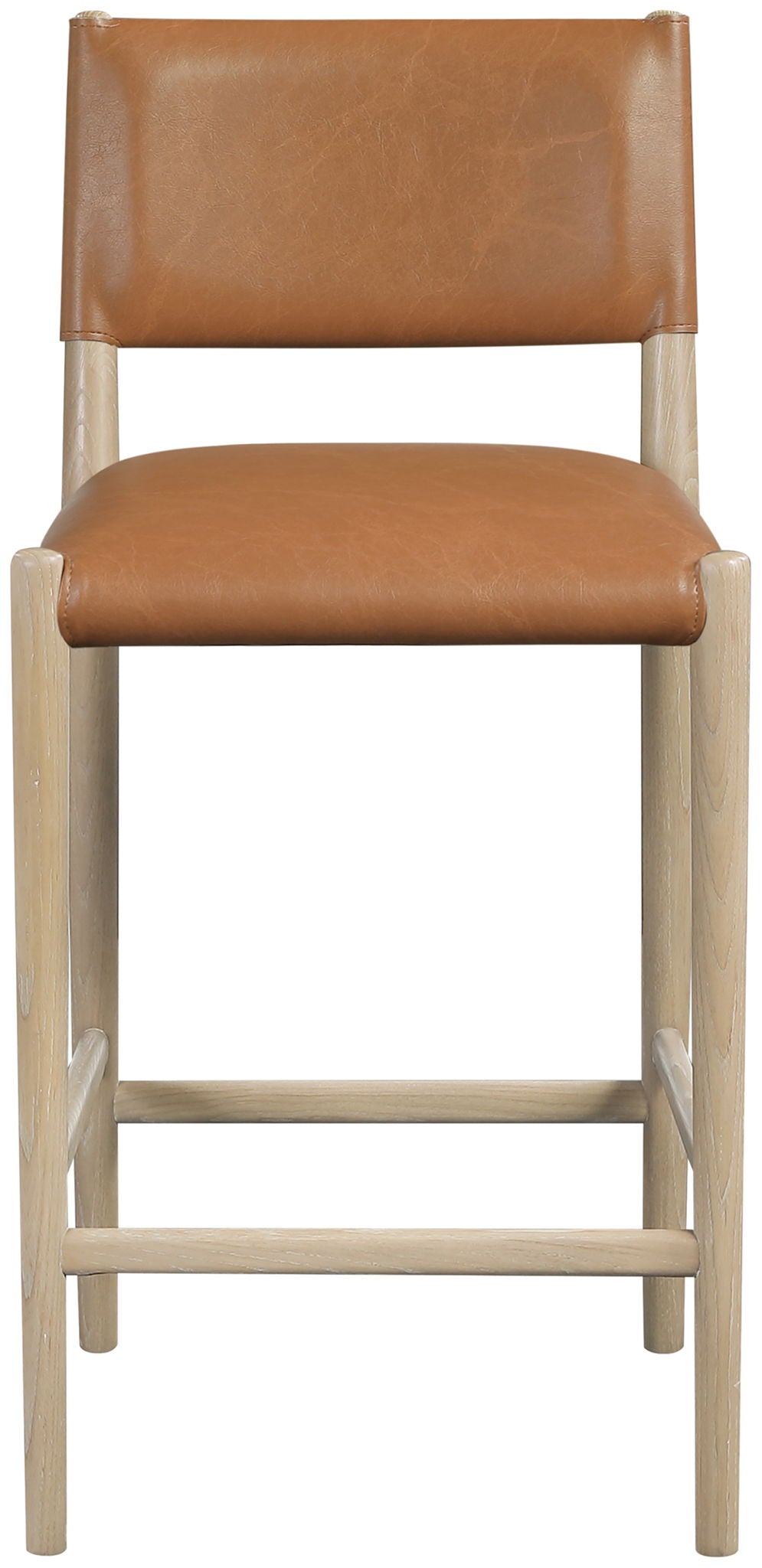Andie Vegan Leather Counter Stool with Natural Base