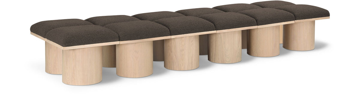 Pavilion Modular Bench 12-Piece Bench, 108"W x 31"D — Brown / Natural Base