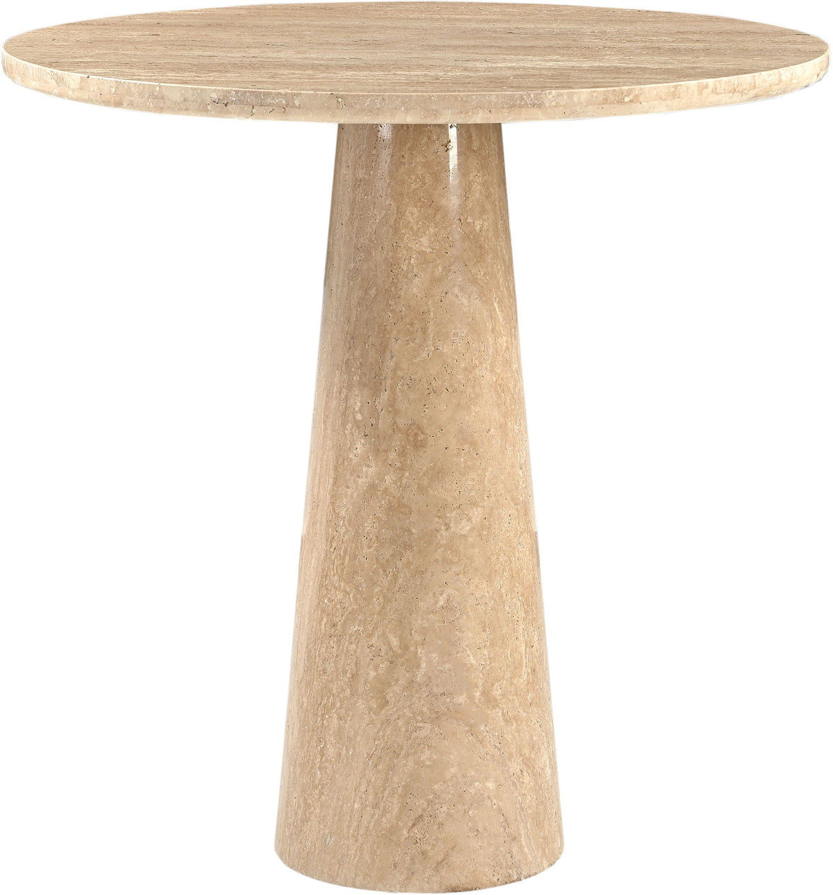 Fontelina 30" Genuine Marble & Travertine Bistro Table - Travertine